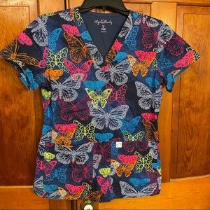 butterfly scrub top
